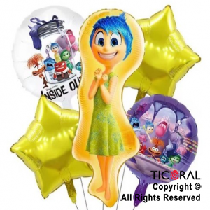 SET DE GLOBOS METALIZADO INTENSAMENTE ALEGRIA 5 UNIDADES X 1